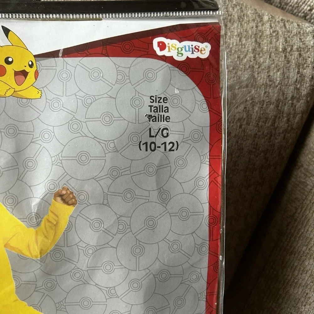 NEW Pokemon PIKACHU Kids Unisex Halloween Costume Jumpsuit Headpiece Large - Picture 6 of 7